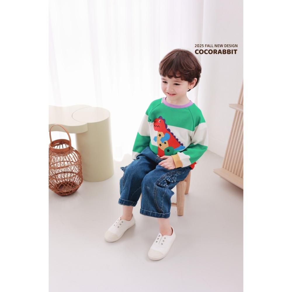 正韓童裝 COCO RABBIT 小男孩最愛的恐龍粗橫條T-細節圖10