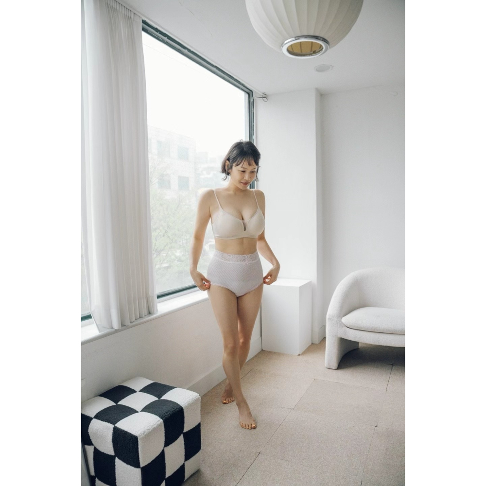 韓國女裝 YOUR123 全包裹設計 蕾絲邊菱格紋內褲-細節圖9