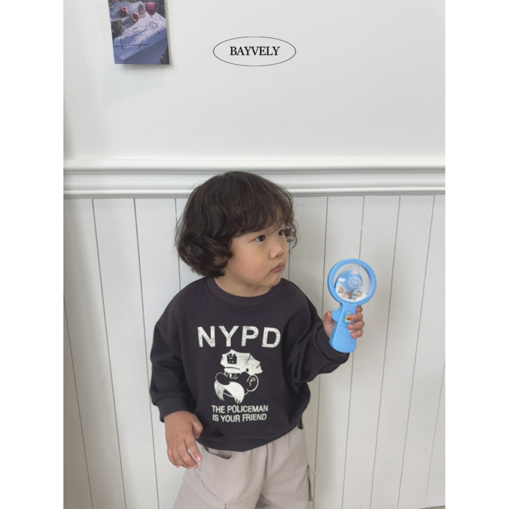 正韓童裝 BAYVELY 鬍子瑪莉先生大學T-細節圖3