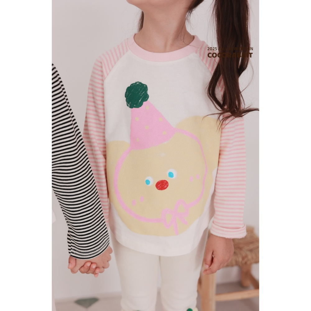 正韓童裝 COCO RABBIT 橫條拼接生日熊T-細節圖8