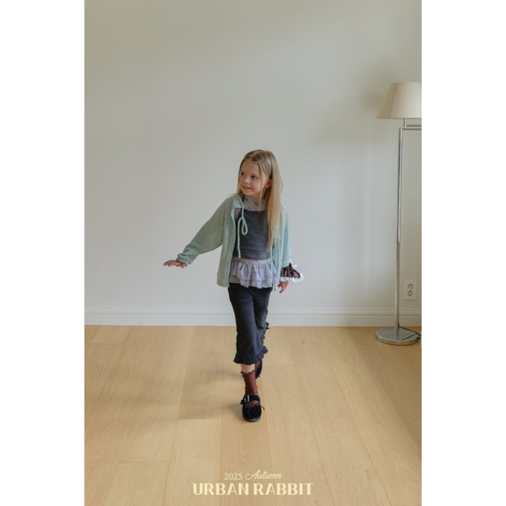 正韓童裝 Urban Rabbit 花卉風碎風雙層抓摺上衣-細節圖4