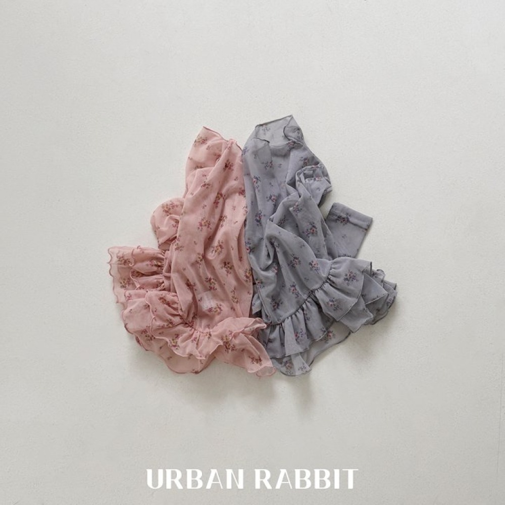 正韓童裝 Urban Rabbit 花卉風碎風雙層抓摺上衣-細節圖5