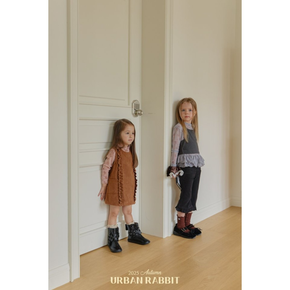 正韓童裝 Urban Rabbit 花卉風碎風雙層抓摺上衣-細節圖8