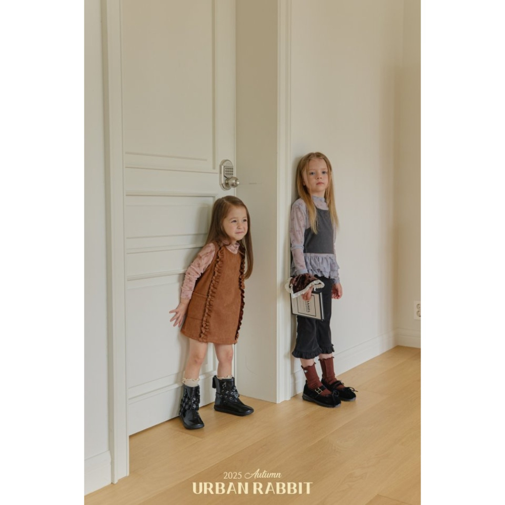 正韓童裝 Urban Rabbit 花卉風碎風雙層抓摺上衣-細節圖11