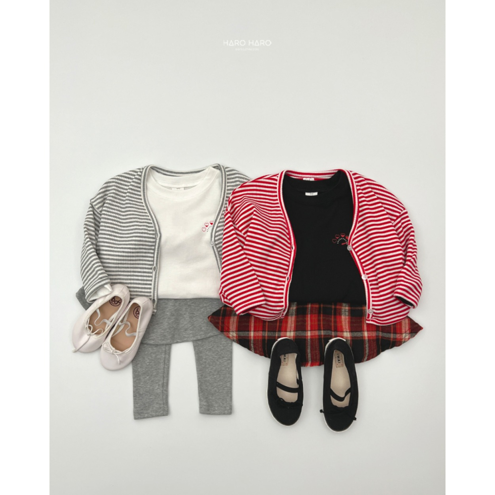 正韓童裝 Haro Haro 經典條紋薄外衫外套-細節圖3