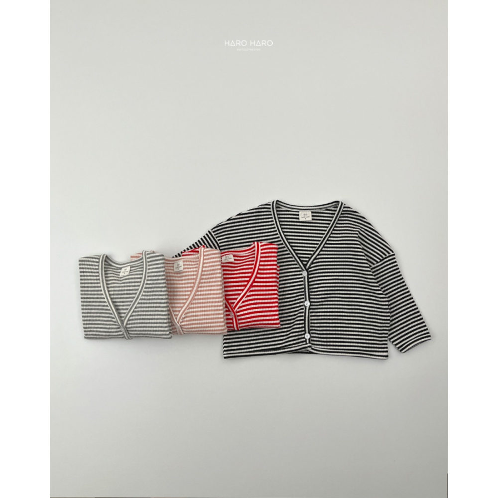 正韓童裝 Haro Haro 經典條紋薄外衫外套-細節圖4