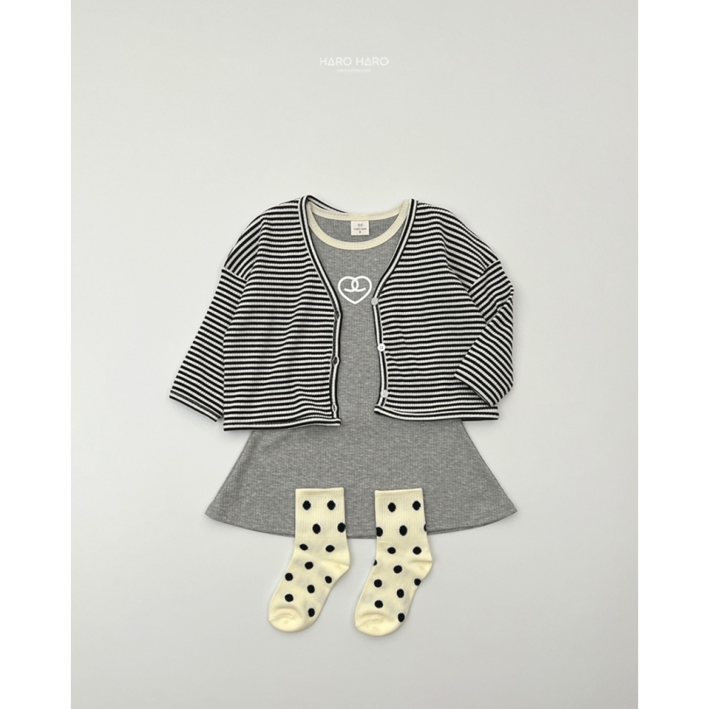 正韓童裝 Haro Haro 經典條紋薄外衫外套-細節圖5