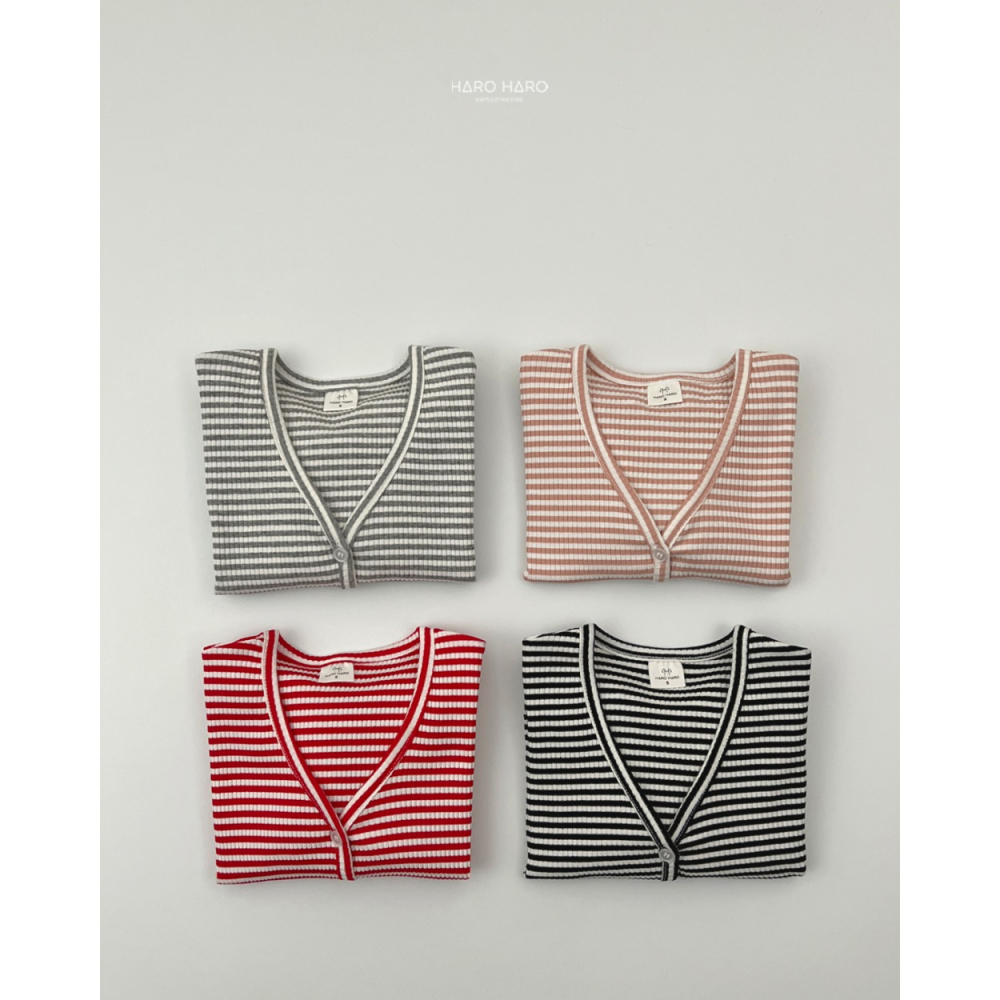 正韓童裝 Haro Haro 經典條紋薄外衫外套-細節圖6