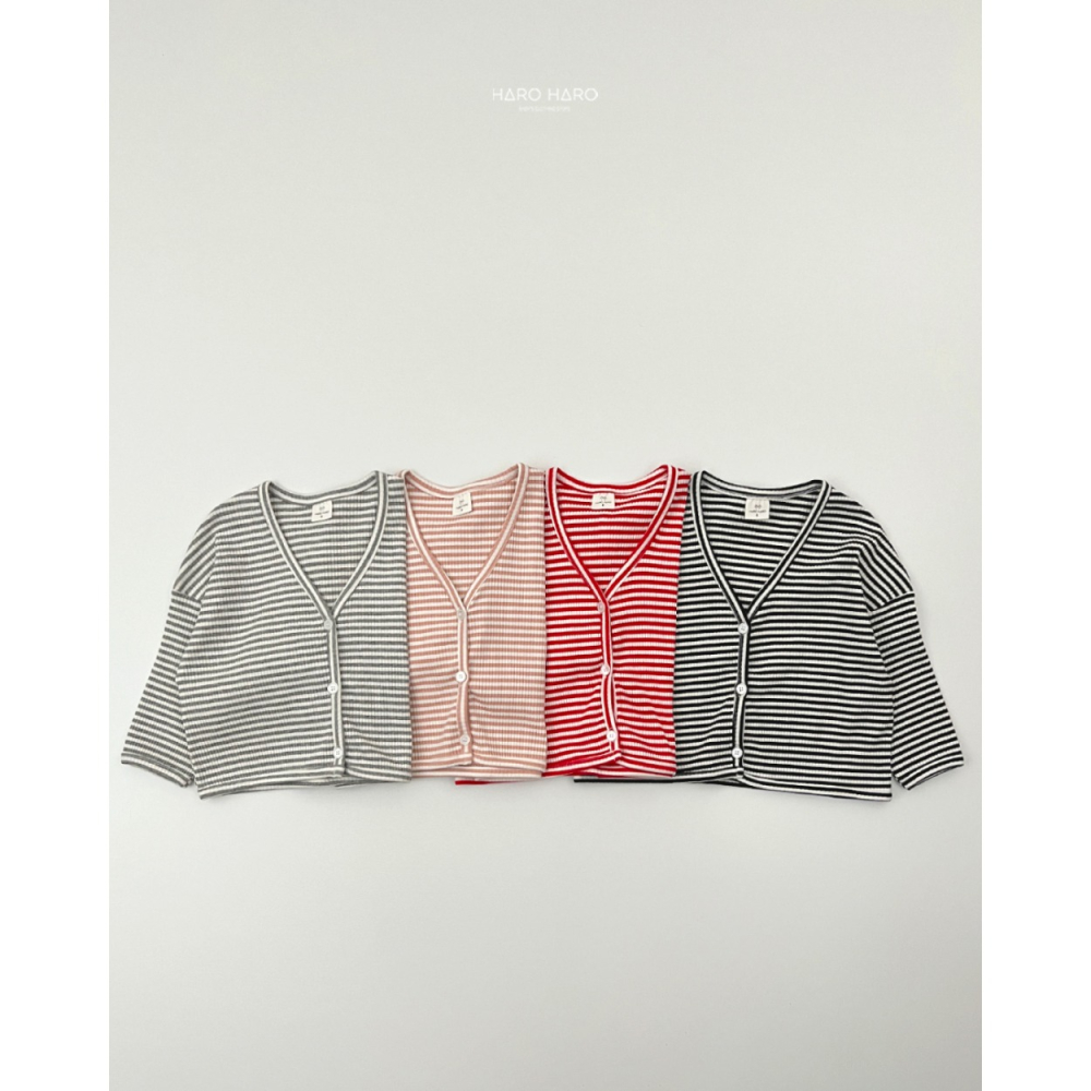 正韓童裝 Haro Haro 經典條紋薄外衫外套-細節圖8