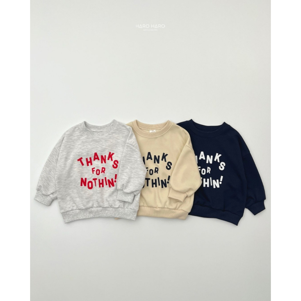 正韓童裝 Haro Haro THANKS大學T 親子裝上衣-細節圖5
