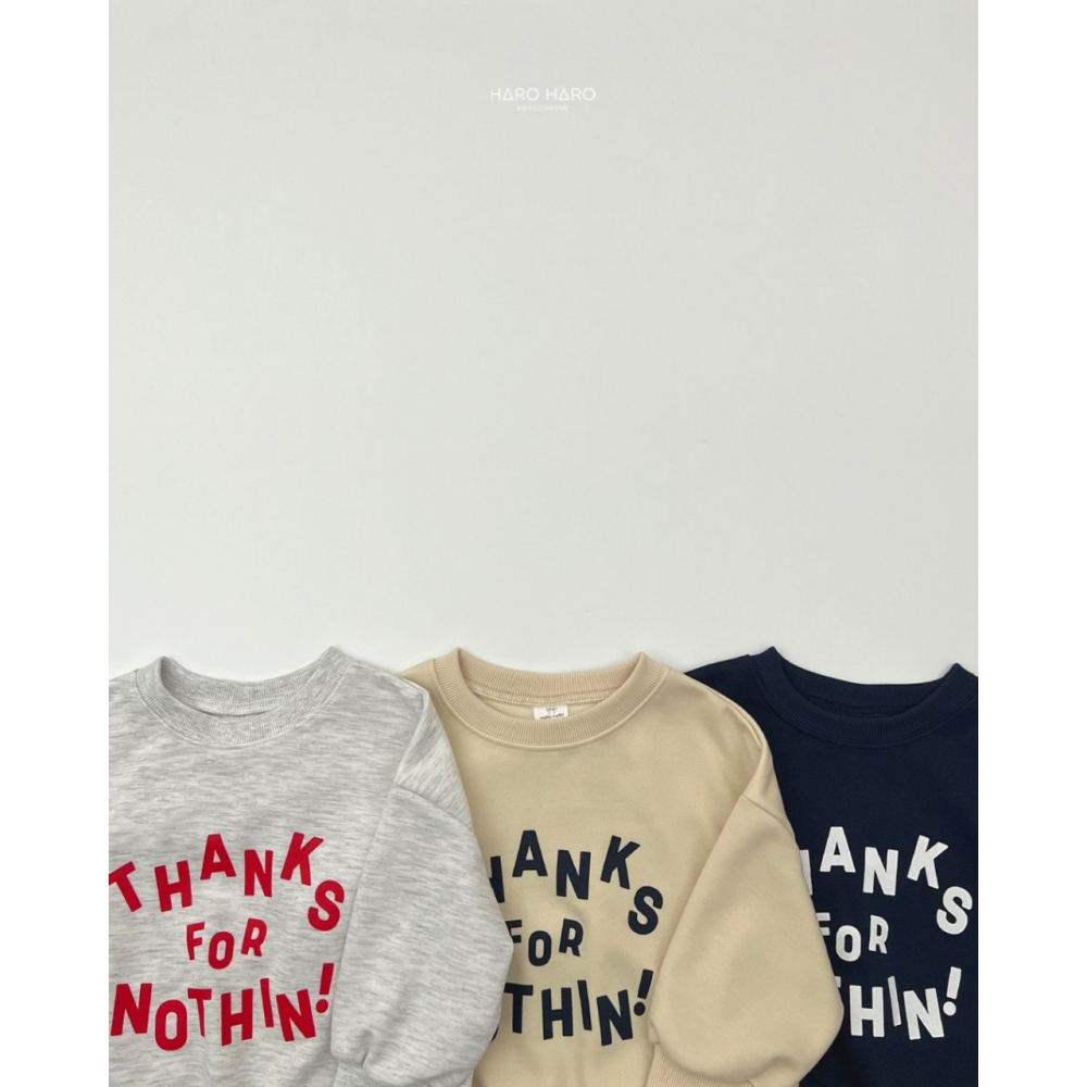 正韓童裝 Haro Haro THANKS大學T 親子裝上衣-細節圖6