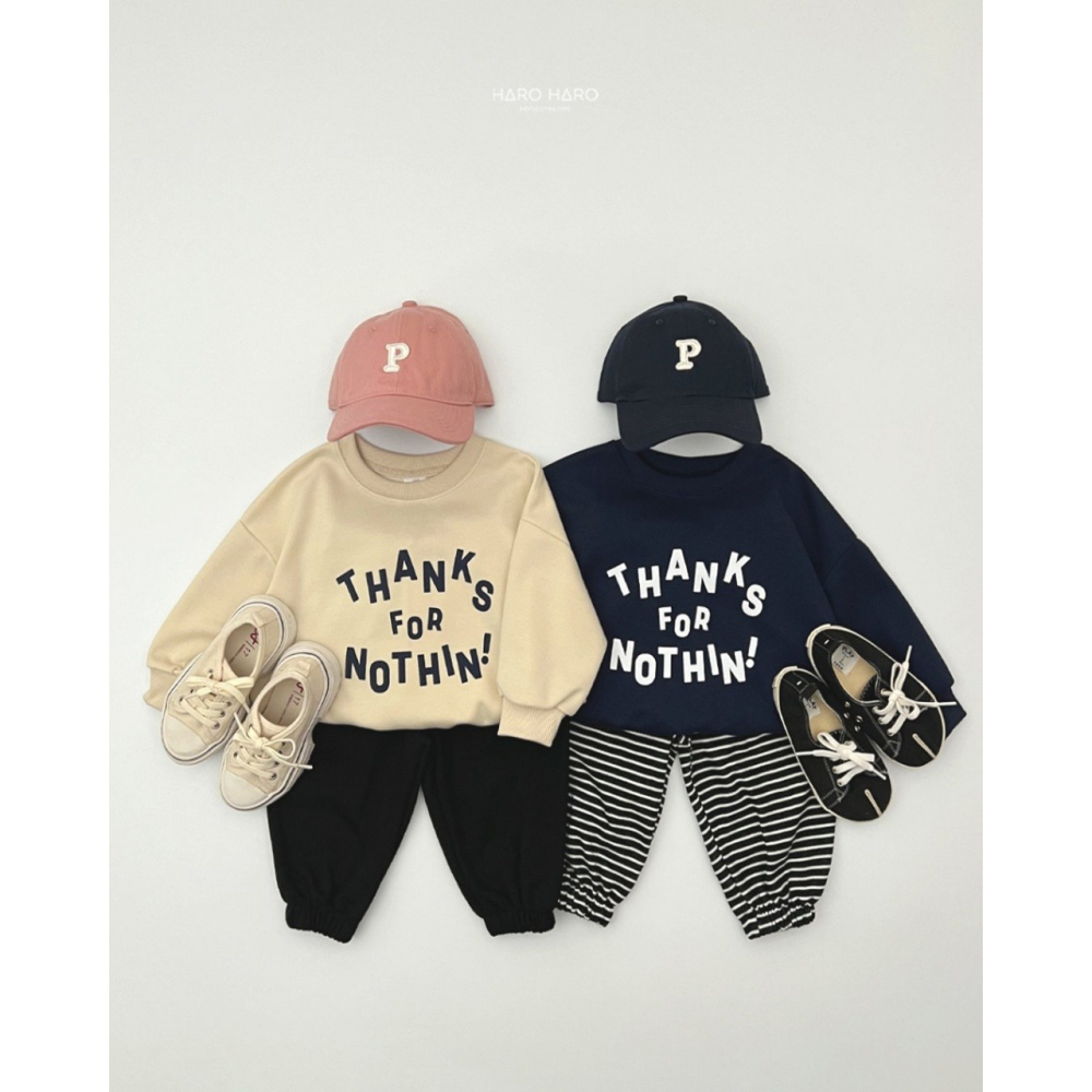 正韓童裝 Haro Haro THANKS大學T 親子裝上衣-細節圖9