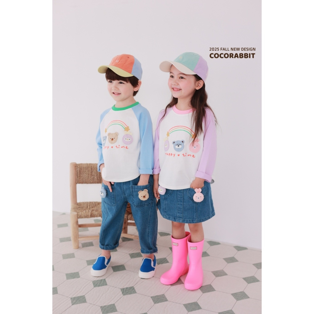 正韓童裝 COCO RABBIT 恐龍 熊熊動物拼接袖 T-細節圖8