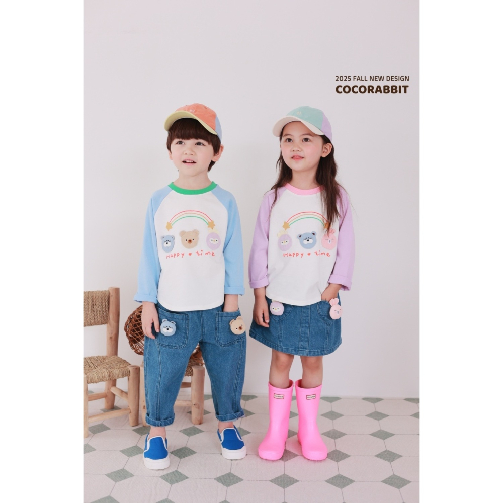 正韓童裝 COCO RABBIT 恐龍 熊熊動物拼接袖 T-細節圖11