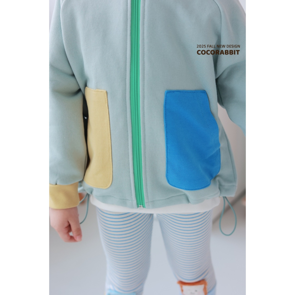 正韓童裝 COCO RABBIT兔兔與熊耳朵撞色口袋連帽薄外套-細節圖8