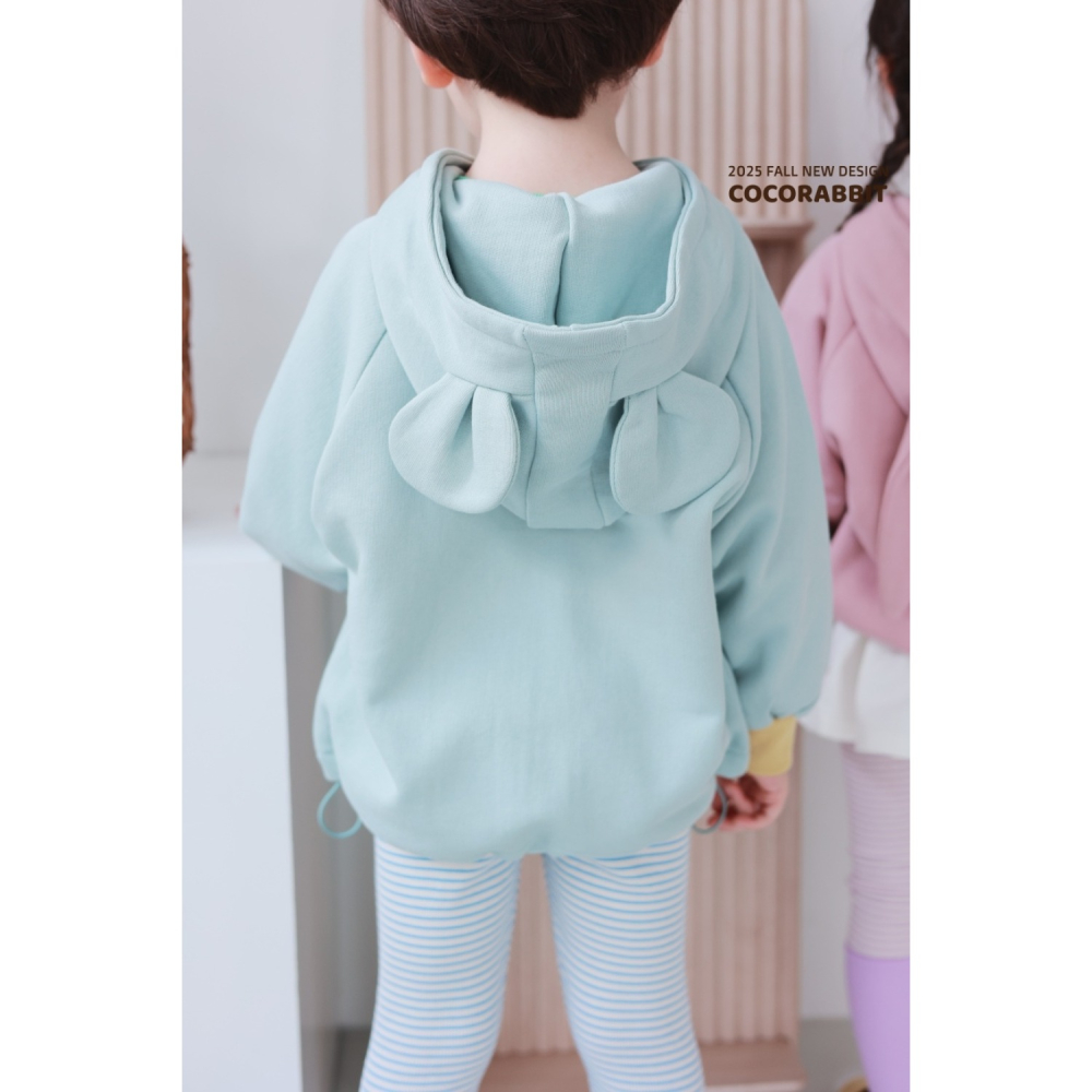 正韓童裝 COCO RABBIT兔兔與熊耳朵撞色口袋連帽薄外套-細節圖9