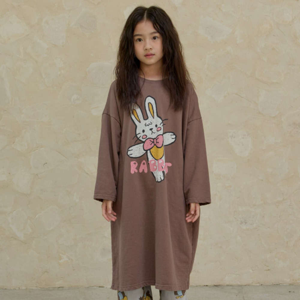 正韓童裝 NAVI / RAON 兔兔長版衣洋裝-細節圖2