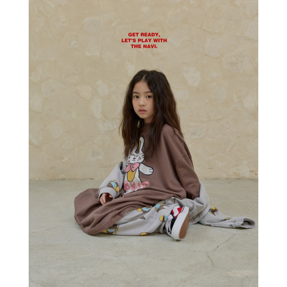 正韓童裝 NAVI / RAON 兔兔長版衣洋裝-細節圖3