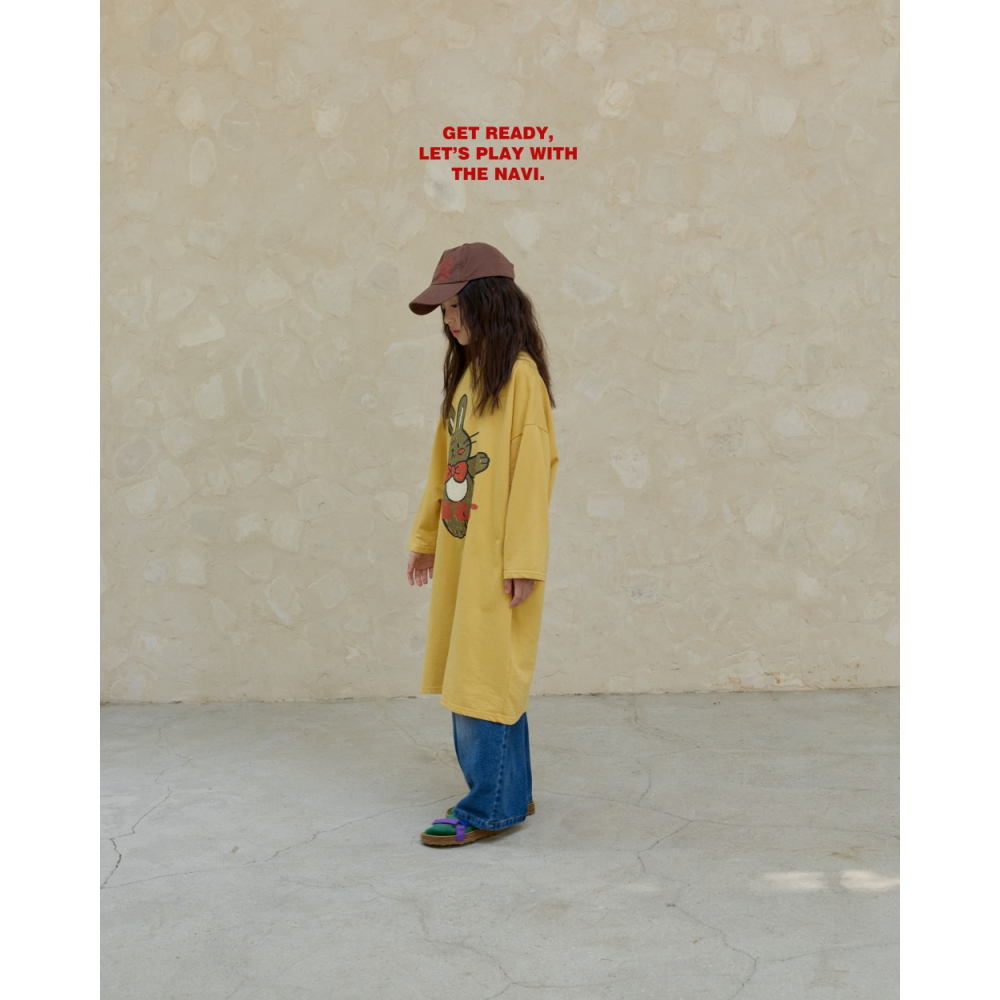 正韓童裝 NAVI / RAON 兔兔長版衣洋裝-細節圖4