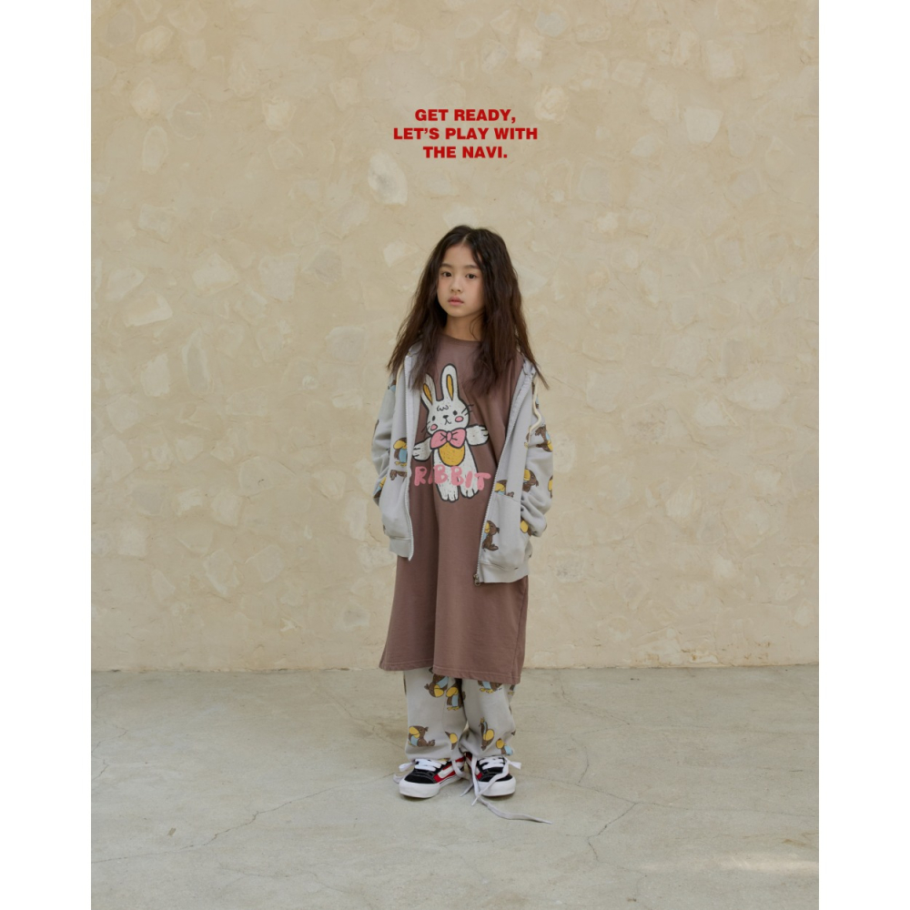 正韓童裝 NAVI / RAON 兔兔長版衣洋裝-細節圖6