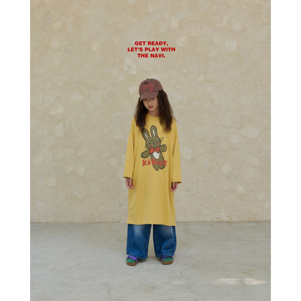 正韓童裝 NAVI / RAON 兔兔長版衣洋裝-細節圖8