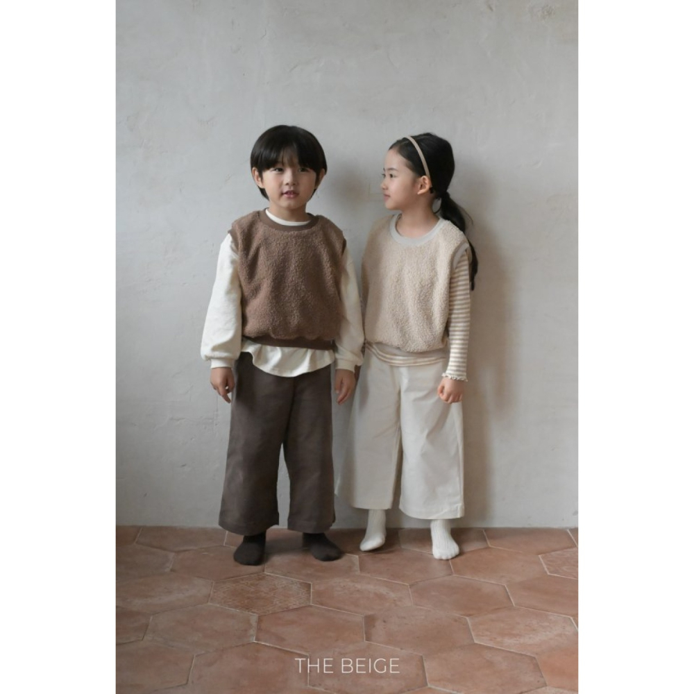 正韓童裝 The beige 泰迪熊加強保暖背心-細節圖2