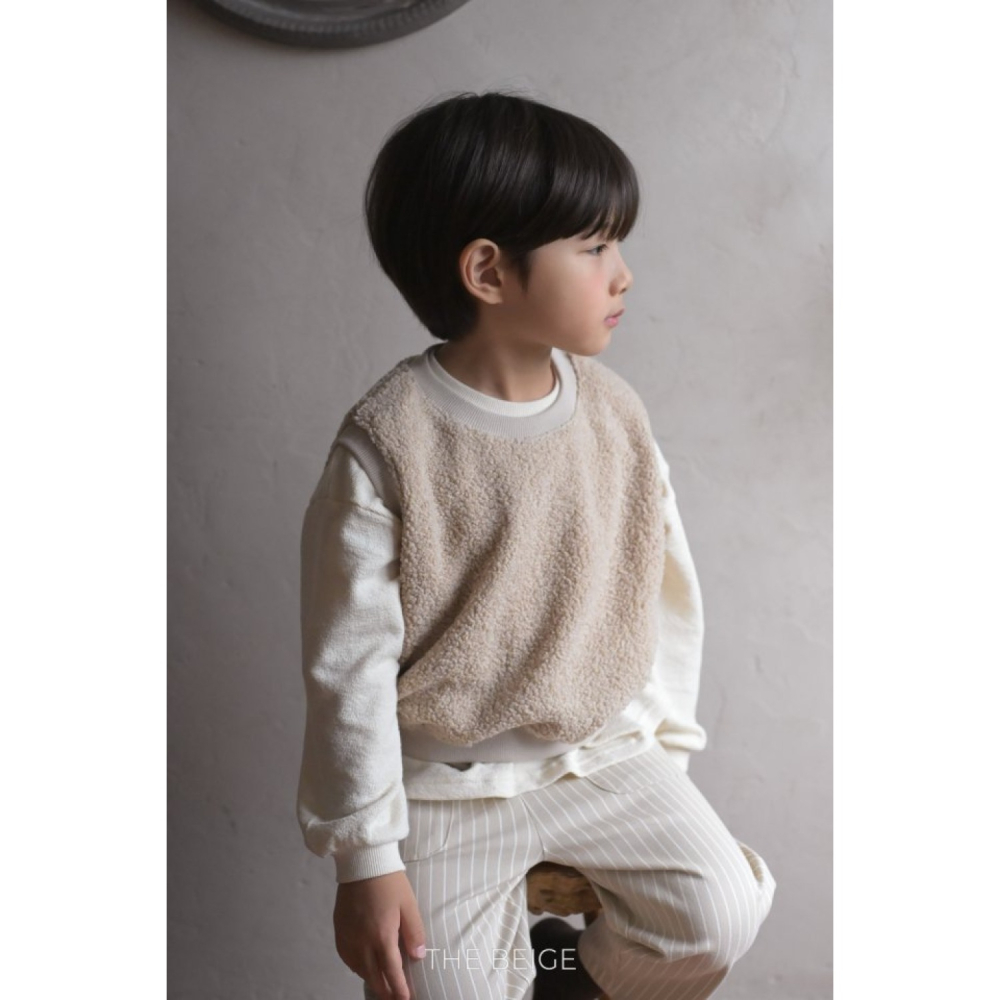 正韓童裝 The beige 泰迪熊加強保暖背心-細節圖3