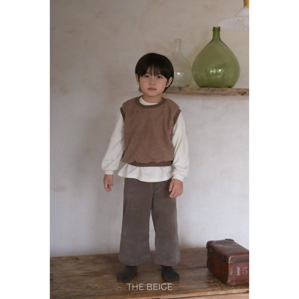 正韓童裝 The beige 泰迪熊加強保暖背心-細節圖5