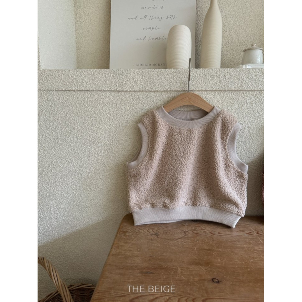 正韓童裝 The beige 泰迪熊加強保暖背心-細節圖6