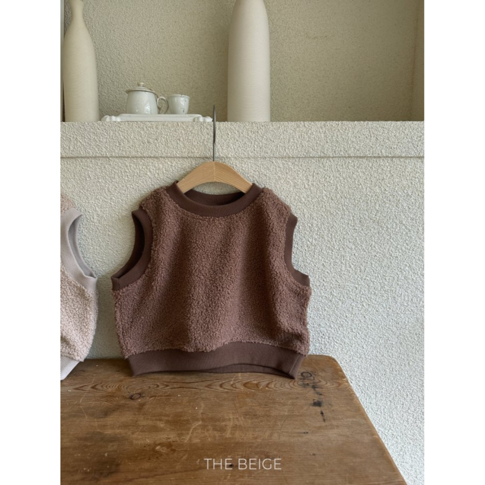 正韓童裝 The beige 泰迪熊加強保暖背心-細節圖7