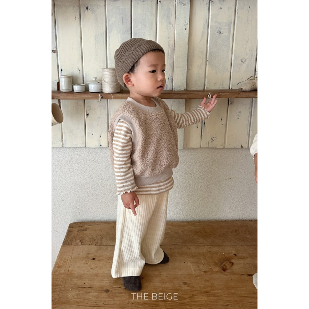 正韓童裝 The beige 泰迪熊加強保暖背心-細節圖8