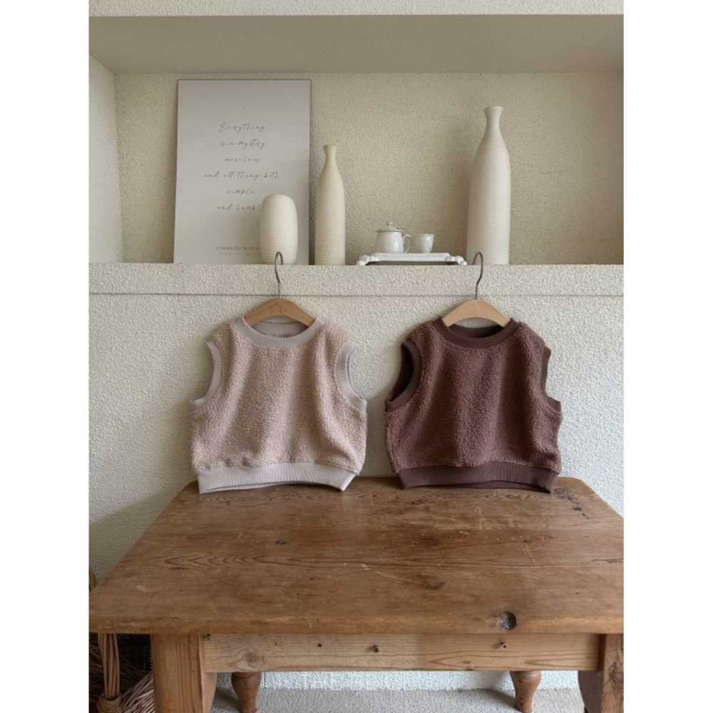 正韓童裝 The beige 泰迪熊加強保暖背心-細節圖9