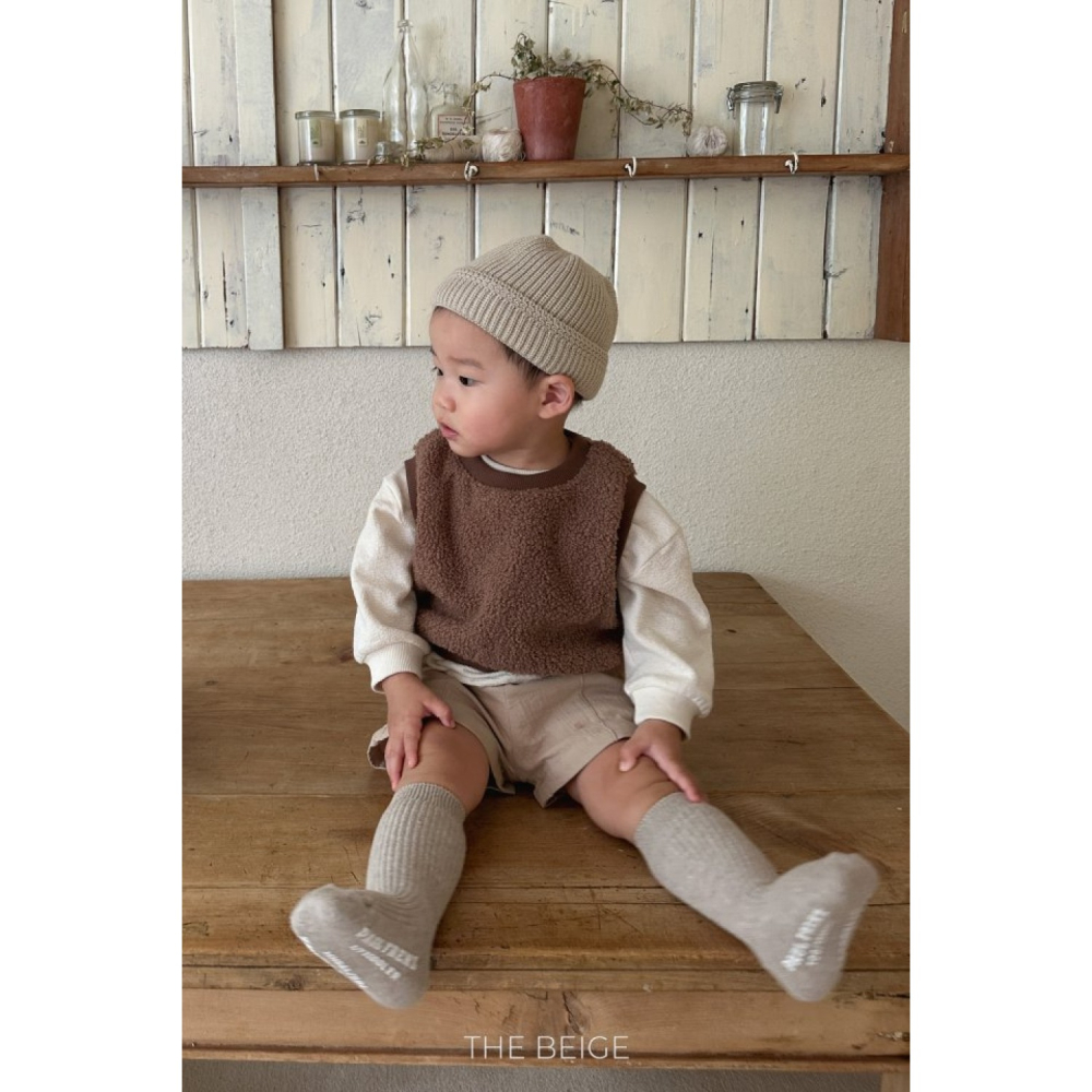 正韓童裝 The beige 泰迪熊加強保暖背心-細節圖10