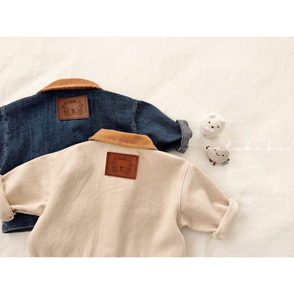 正韓童裝 復古感牛仔夾克外套-細節圖3