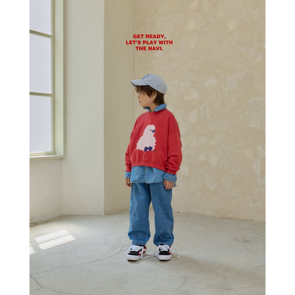 正韓童裝 NAVI 繪圖風小雞大學T上衣-細節圖7