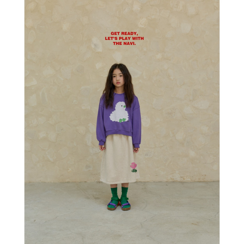 正韓童裝 NAVI 繪圖風小雞大學T上衣-細節圖8