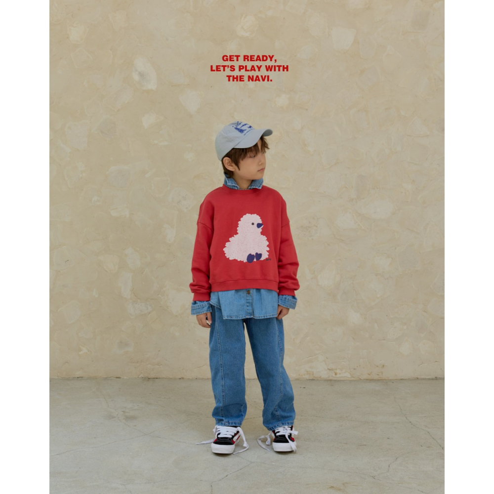 正韓童裝 NAVI 繪圖風小雞大學T上衣-細節圖10