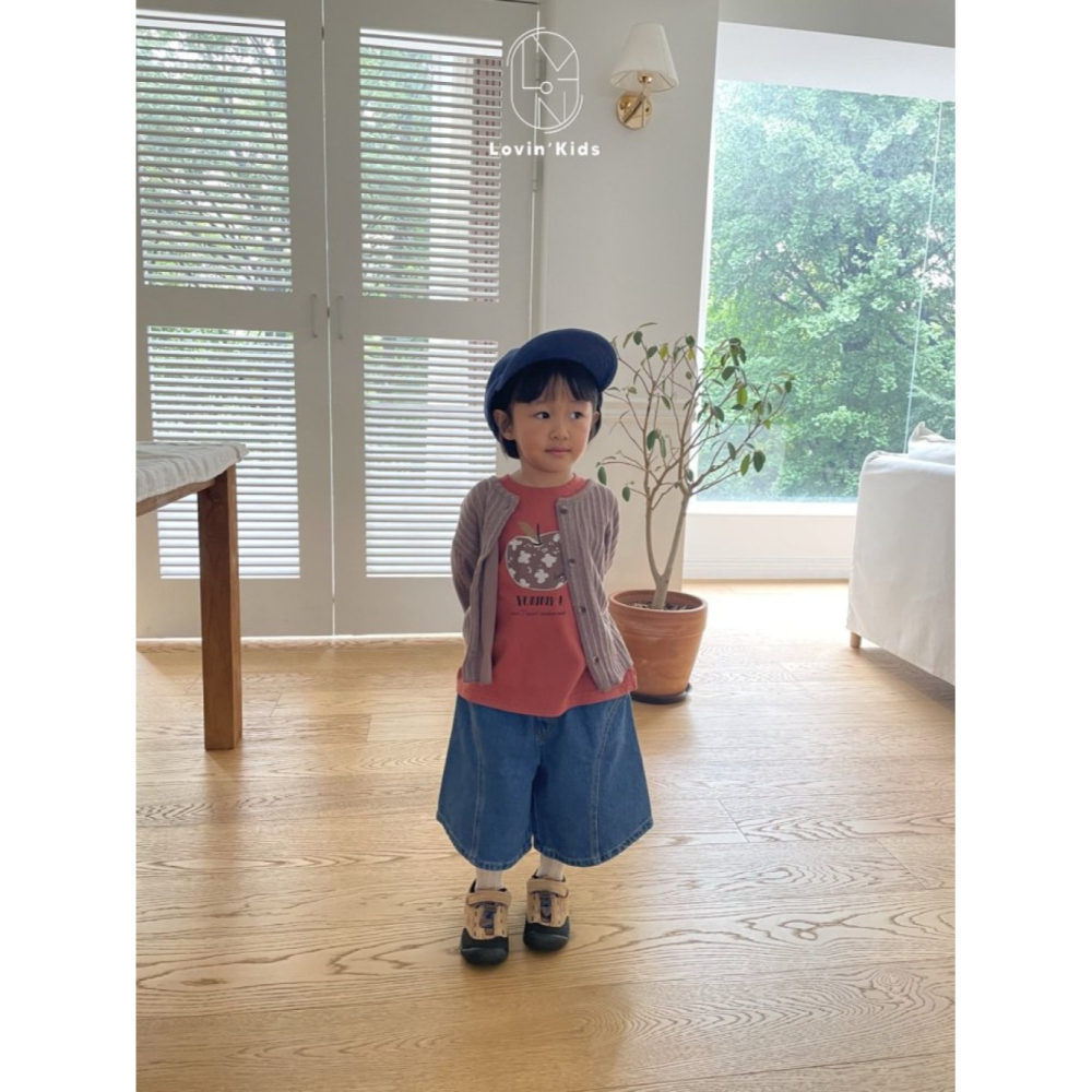 正韓童裝 Lovin 直坑條紋森林色系開衫外套-細節圖4