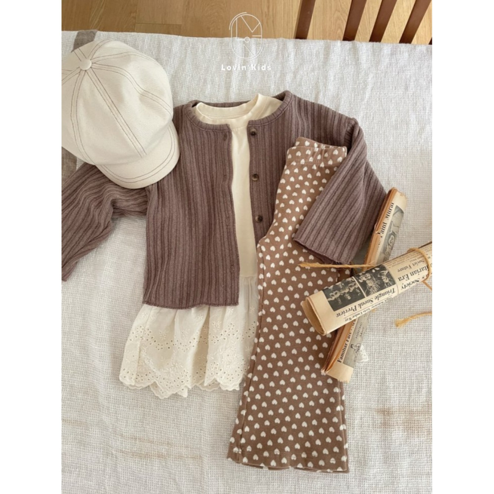 正韓童裝 Lovin 直坑條紋森林色系開衫外套-細節圖10