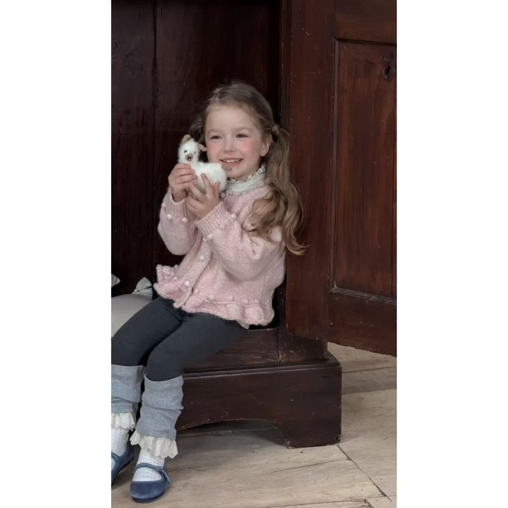 正韓童裝 My daughter 針織棉下擺蕾造型緊身褲-細節圖8