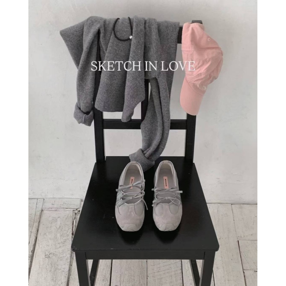 韓國女鞋裝 sketch in love ins爆款 芭蕾運動鞋-細節圖4