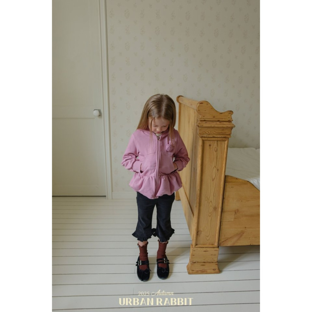 正韓童裝 Urban Rabbit 立體玫瑰澎下擺拉鍊外套-細節圖8