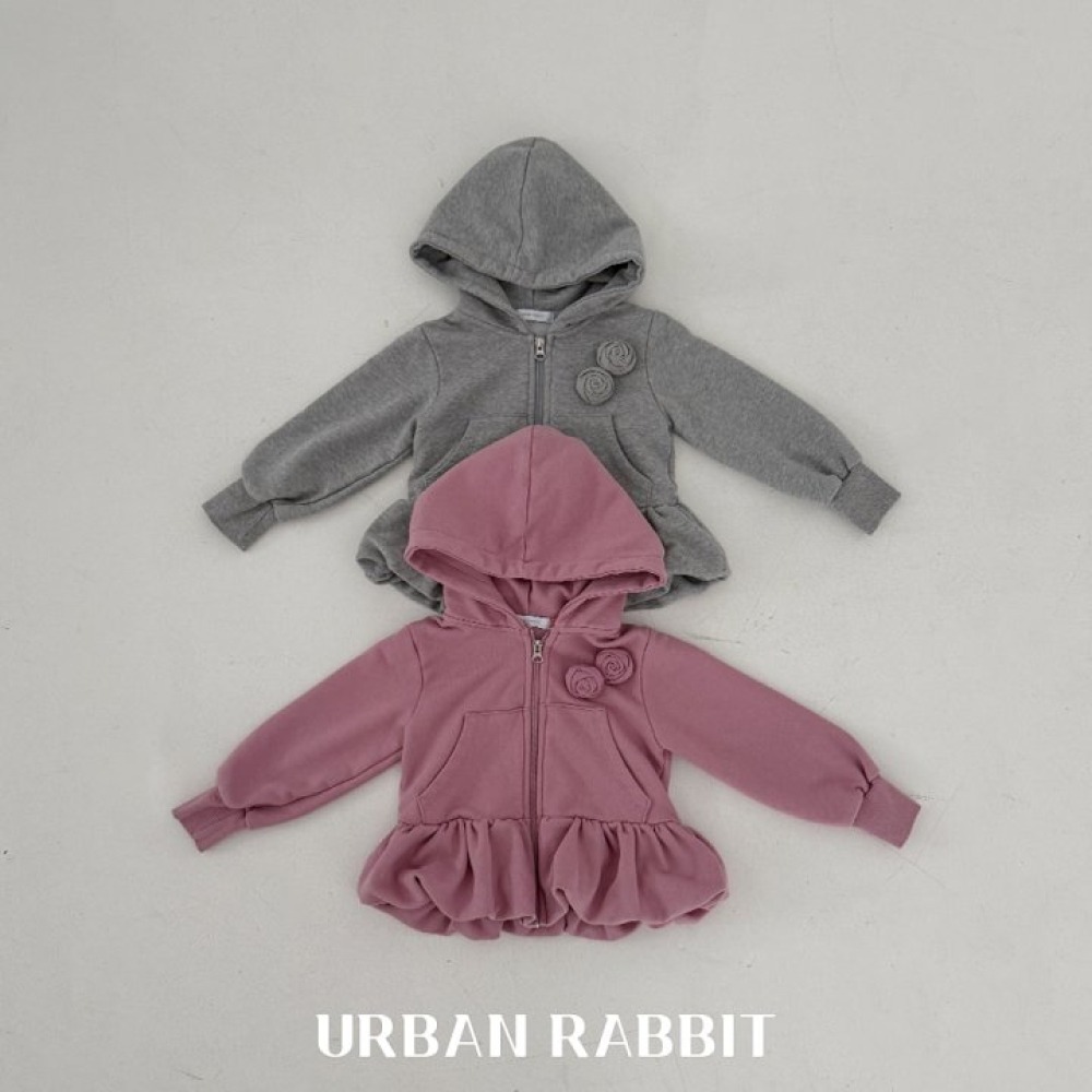 正韓童裝 Urban Rabbit 立體玫瑰澎下擺拉鍊外套-細節圖11