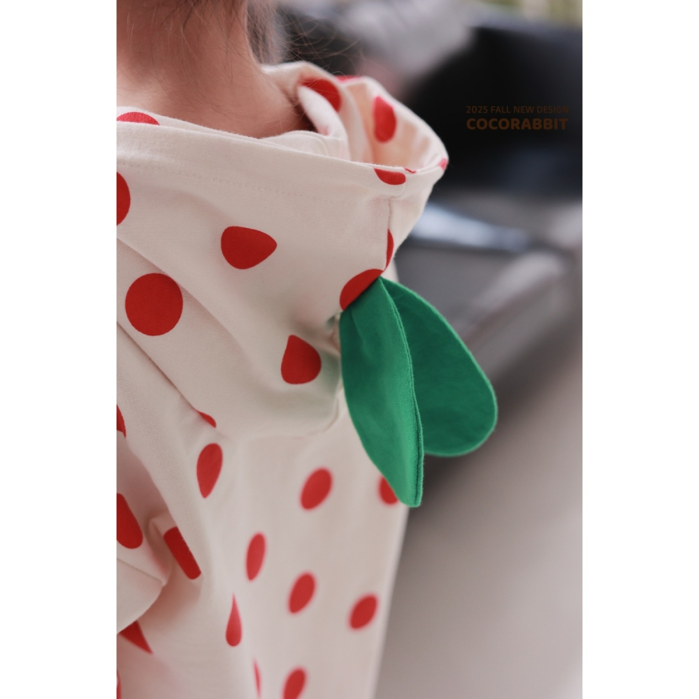 正韓童裝 COCO RABBIT 波點點連帽大學t上衣-細節圖3