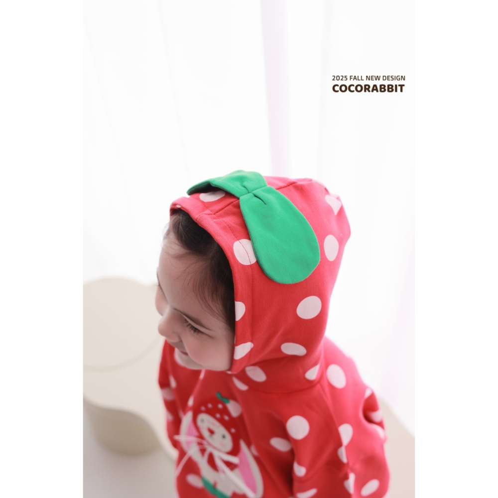 正韓童裝 COCO RABBIT 波點點連帽大學t上衣-細節圖4