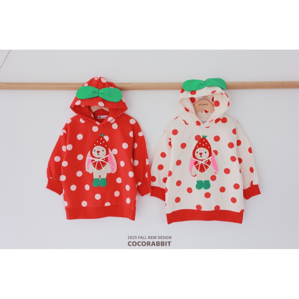 正韓童裝 COCO RABBIT 波點點連帽大學t上衣-細節圖5