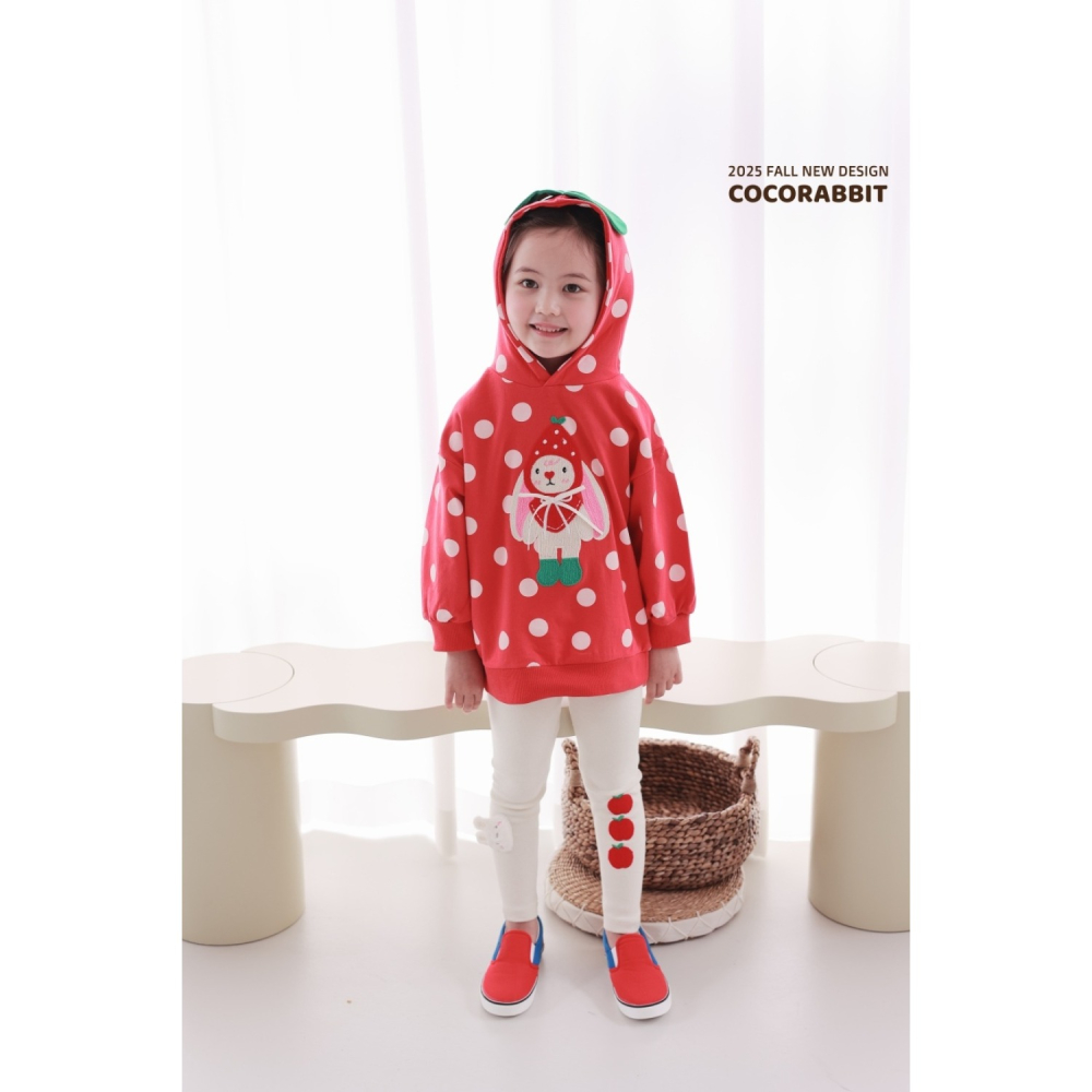 正韓童裝 COCO RABBIT 波點點連帽大學t上衣-細節圖6