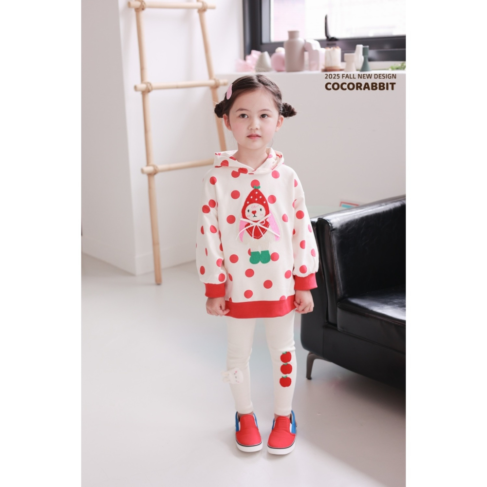 正韓童裝 COCO RABBIT 波點點連帽大學t上衣-細節圖7