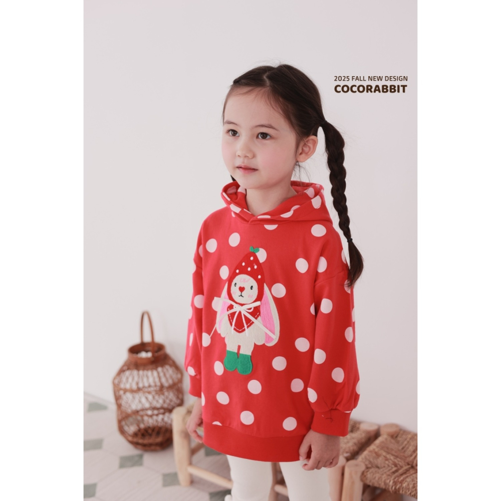 正韓童裝 COCO RABBIT 波點點連帽大學t上衣-細節圖10