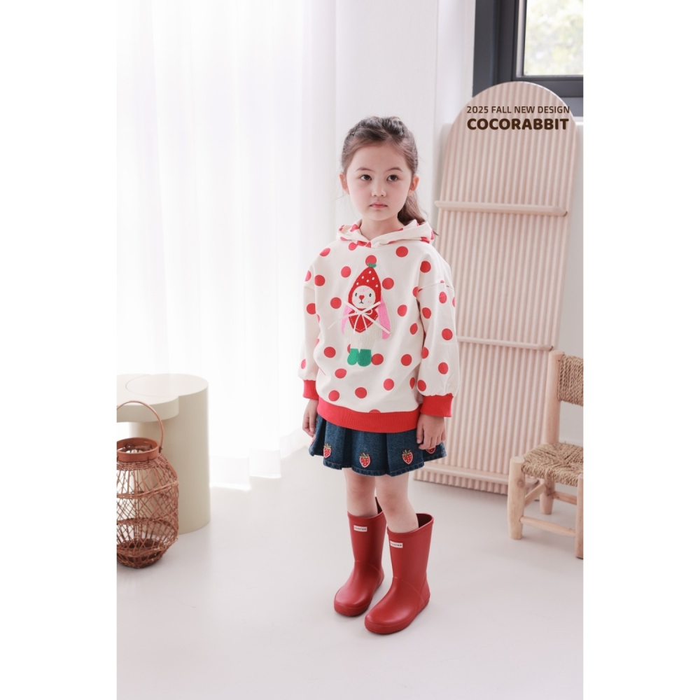 正韓童裝 COCO RABBIT 波點點連帽大學t上衣-細節圖11